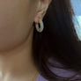 Pave Pearl Hoops