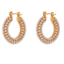 Pave Pearl Hoops