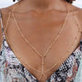 Gold Beaded Bra Chain