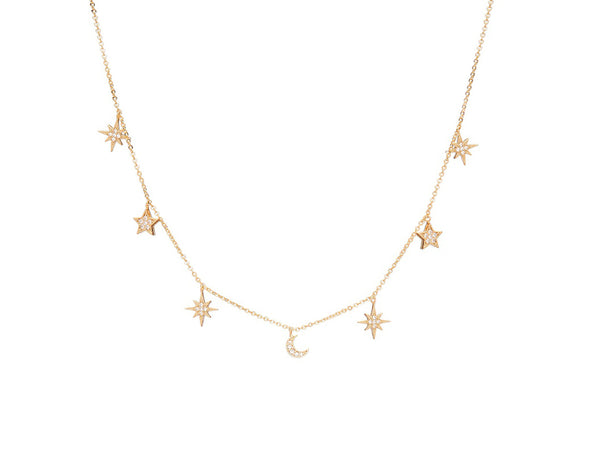 ミュージシャン Star Necklace Gold Women's Sterling Silver 14k Gold Plated Shooting Star