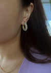 Pave Pearl Hoops