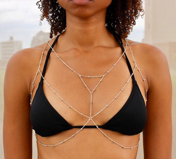 Layered Beaded Chain Bralette – Luv Mei