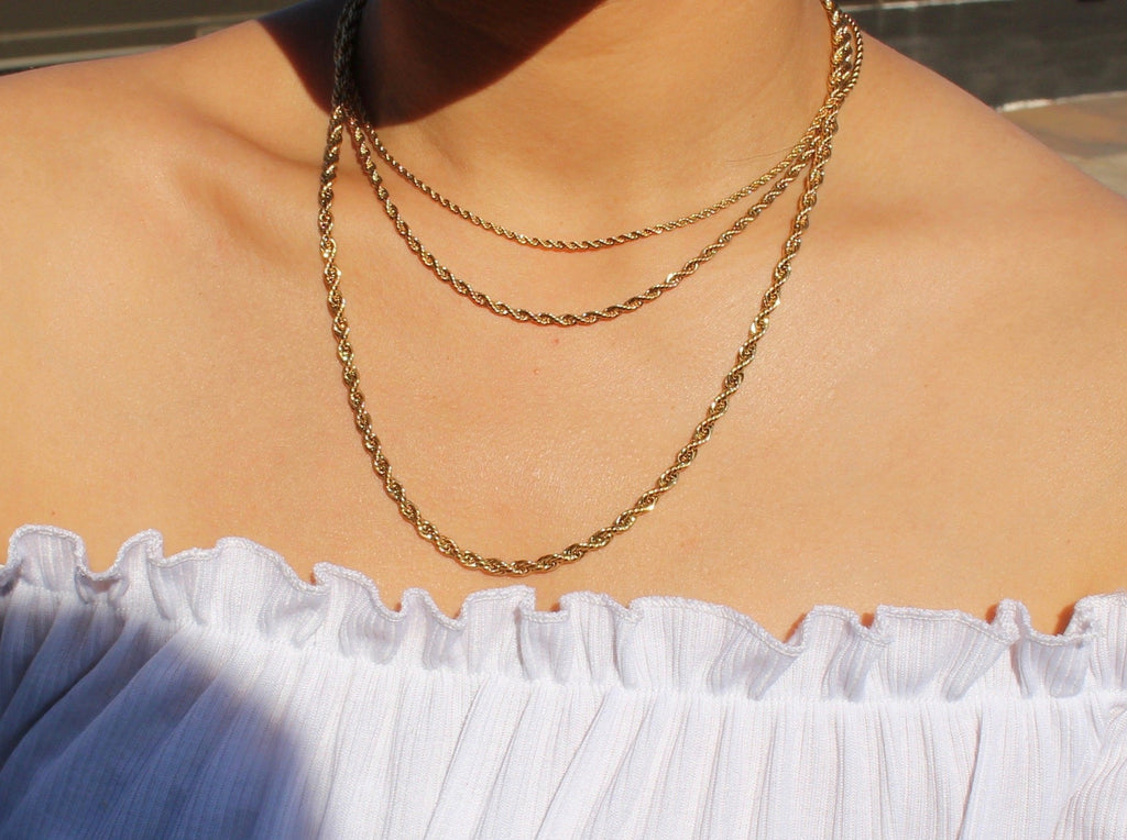 Buy Gold Chain Set, Gold Arrow Choker, 18k Rope Chain, Gold Filled Chain, Gold  Chain, Gold Filled Chevron Set Online in India - Etsy