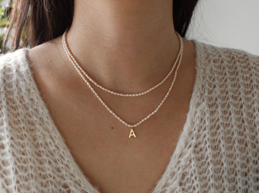 Pearl Initial Necklace